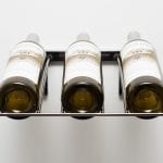 Wall Series Presentation Row Metal Wine Rack 3 Bottle in Black Chrome finish
