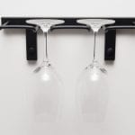 Wall Series Metal Stemware Rack 2 Wine Glass Capacity in Satin Black