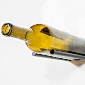 Vino Rails for wood walls, 1 bottle metal wine rack in black finish
