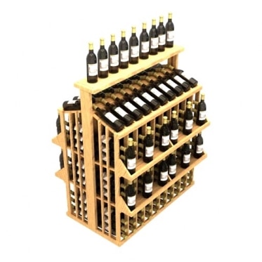 Wine display rack with shelf