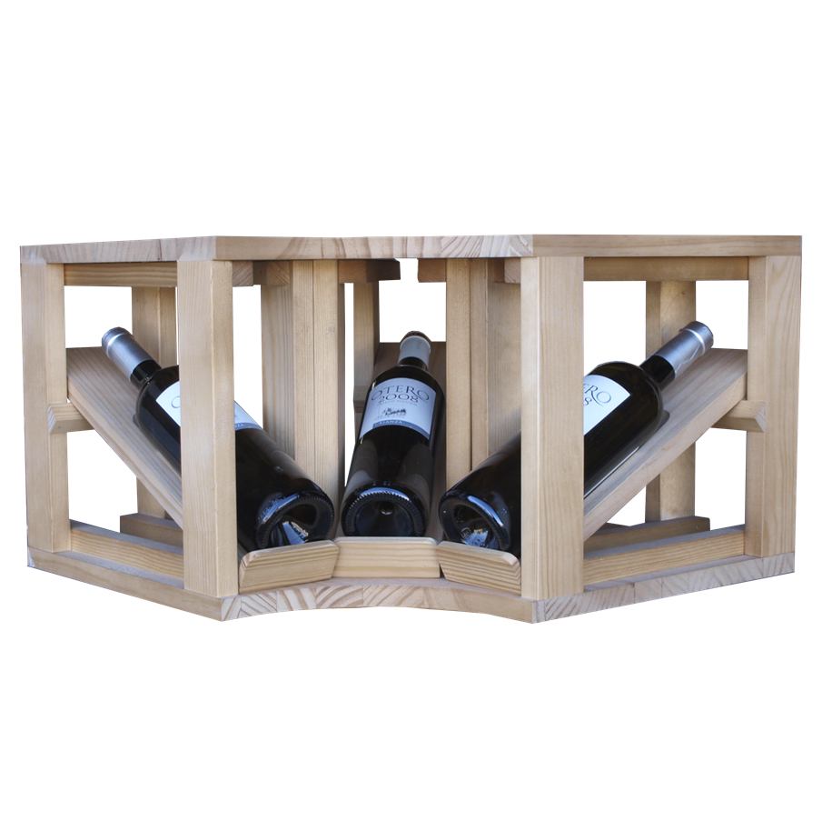 Corner wine display rack