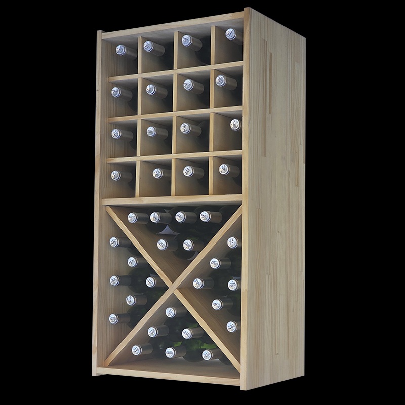 40 bottle wine rack wooden modular