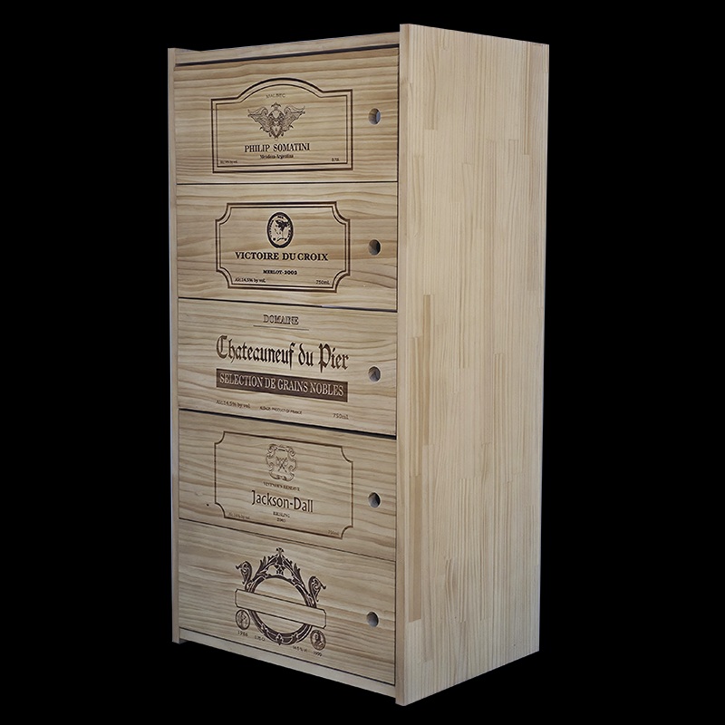 45 bottle wine rack wood