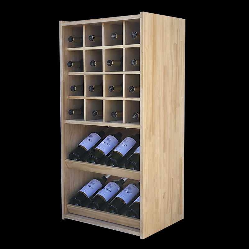 compact wooden wine rack 24 bottles