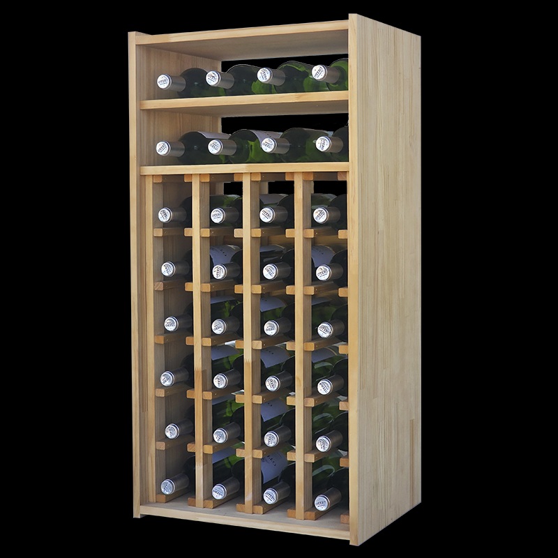 wooden wine storage rack 32 bottles