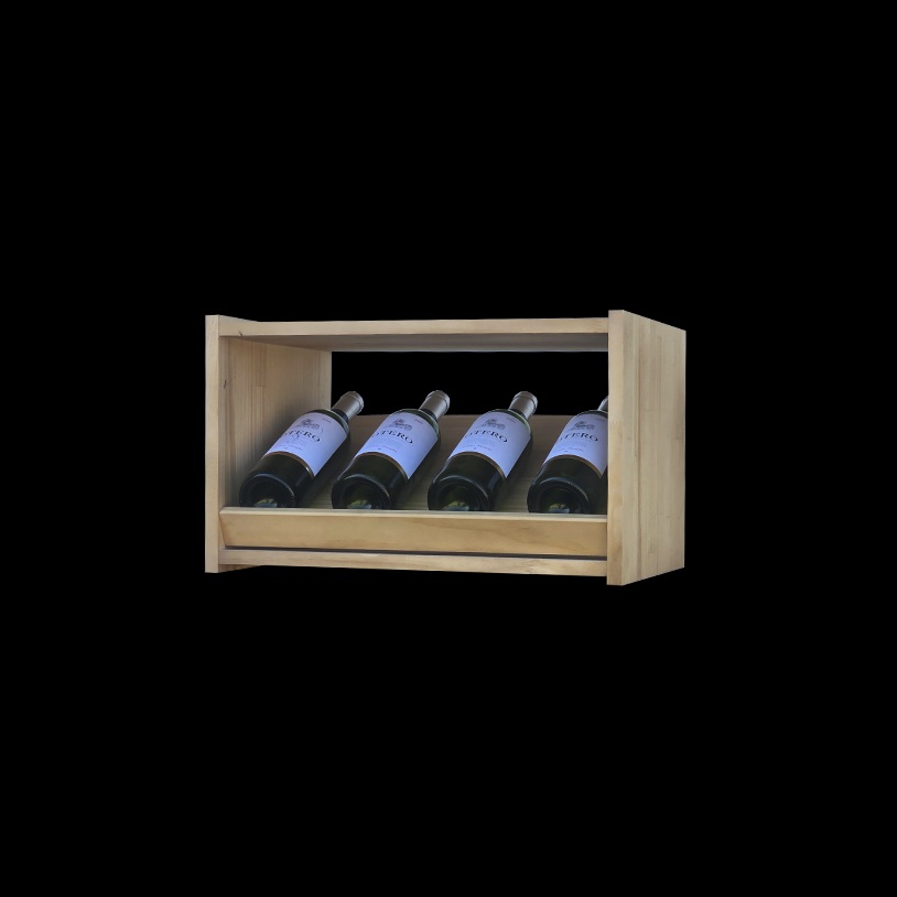wine display rack 4 bottles wood